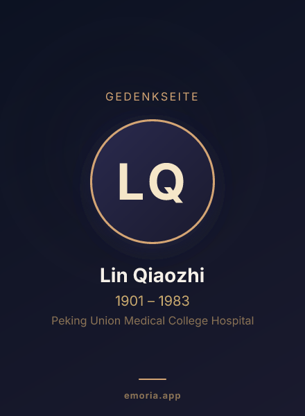 Gedenkportrait von Lin Qiaozhi