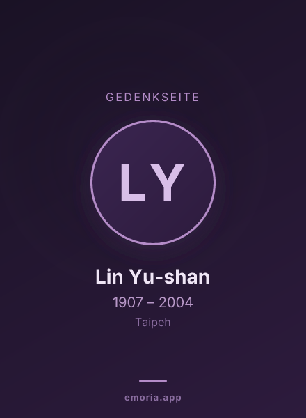 Gedenkportrait von Lin Yu-shan