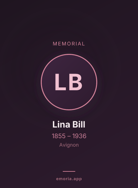 Memorial portrait of Lina Bill