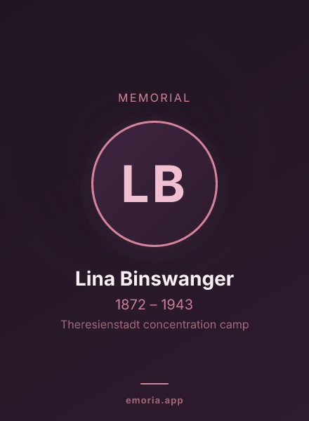 Memorial portrait of Lina Binswanger