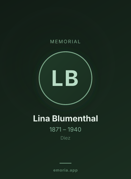 Memorial portrait of Lina Blumenthal