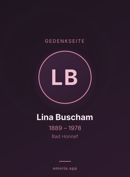 Gedenkportrait von Lina Buscham