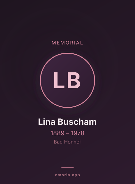 Memorial portrait of Lina Buscham