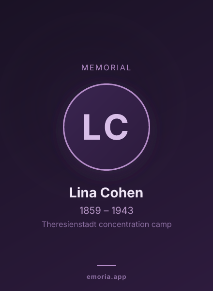 Memorial portrait of Lina Cohen