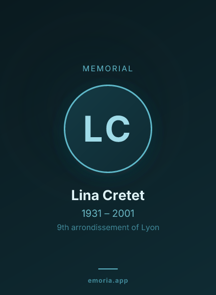 Memorial portrait of Lina Cretet