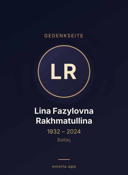 Gedenkportrait von Lina Fazylovna Rakhmatullina