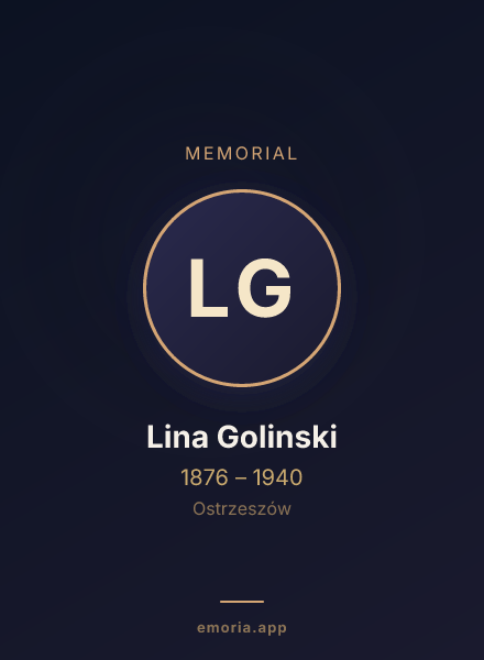 Memorial portrait of Lina Golinski