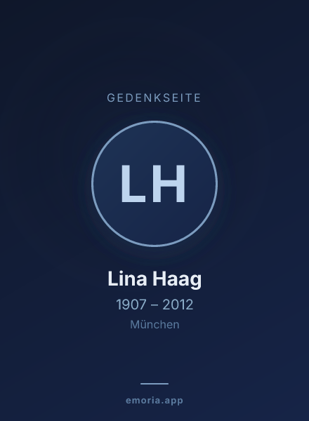 Gedenkportrait von Lina Haag