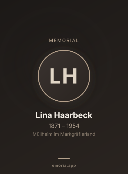 Memorial portrait of Lina Haarbeck