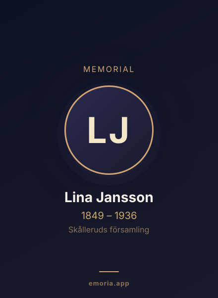 Memorial portrait of Lina Jansson