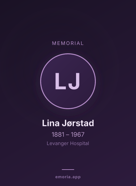 Memorial portrait of Lina Jørstad