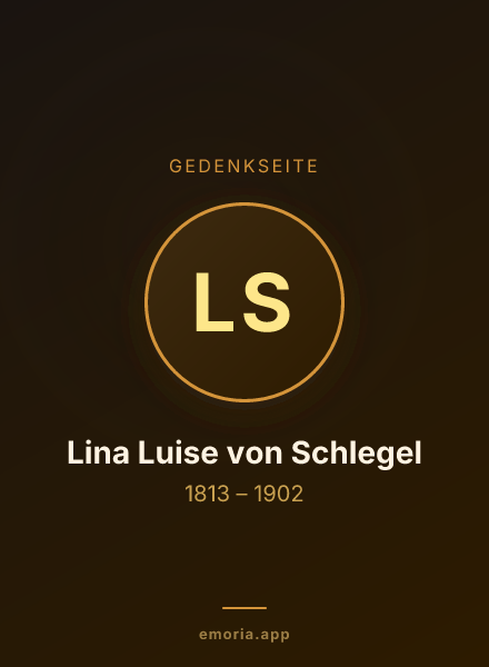 Gedenkportrait von Lina Luise von Schlegel