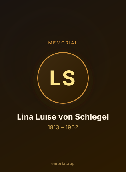 Memorial portrait of Lina Luise von Schlegel