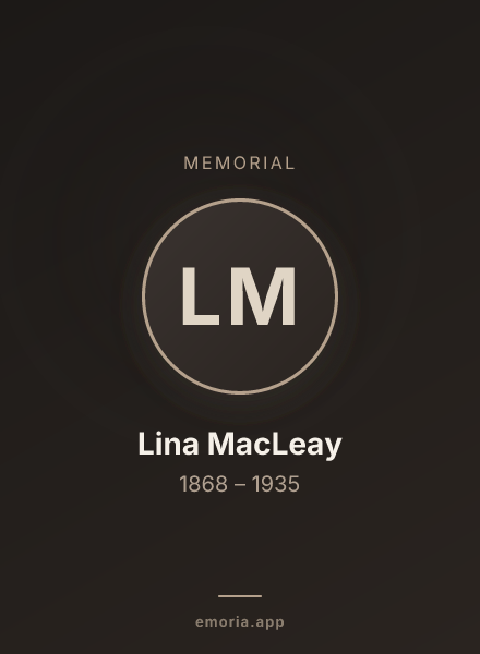 Memorial portrait of Lina MacLeay