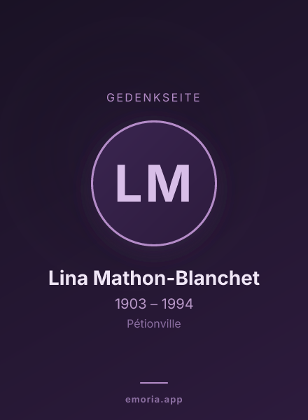 Gedenkportrait von Lina Mathon-Blanchet