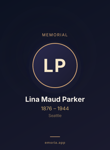 Memorial portrait of Lina Maud Parker