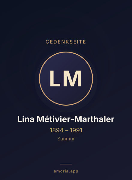 Gedenkportrait von Lina Métivier-Marthaler