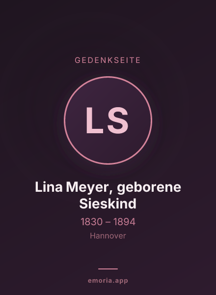 Gedenkportrait von Lina Meyer, geborene Sieskind