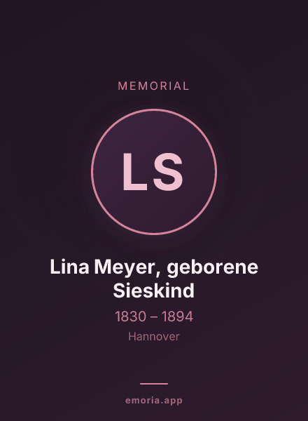 Memorial portrait of Lina Meyer, geborene Sieskind