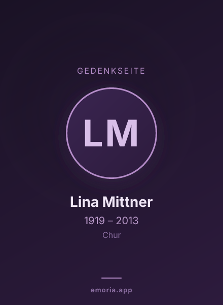 Gedenkportrait von Lina Mittner