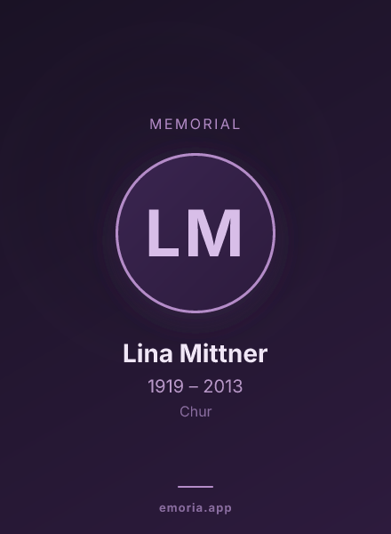 Memorial portrait of Lina Mittner