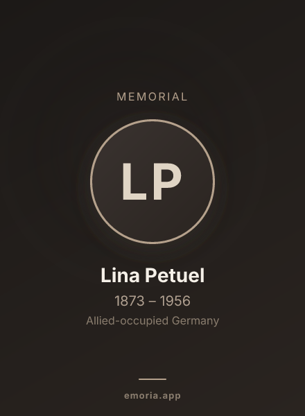 Memorial portrait of Lina Petuel