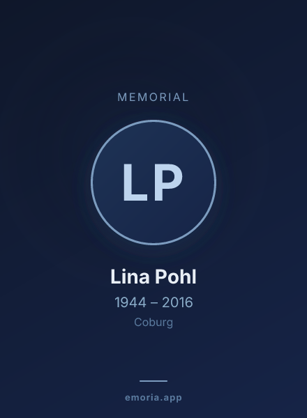 Memorial portrait of Lina Pohl