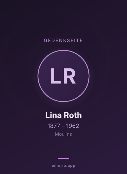 Gedenkportrait von Lina Roth