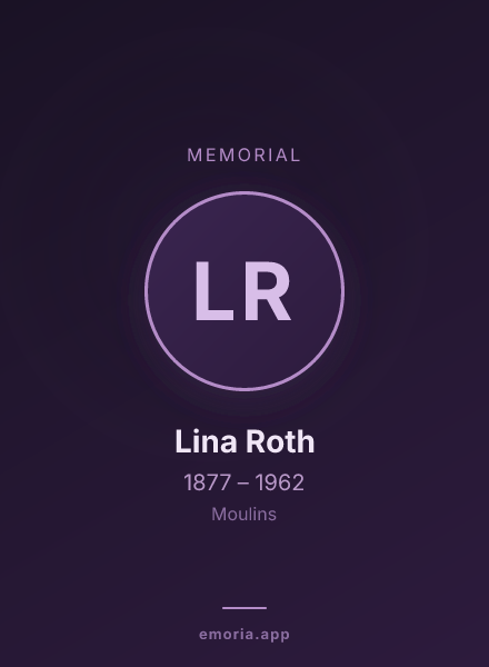 Memorial portrait of Lina Roth