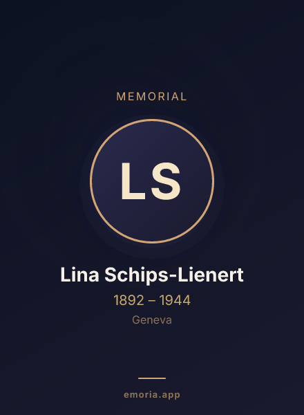 Memorial portrait of Lina Schips-Lienert