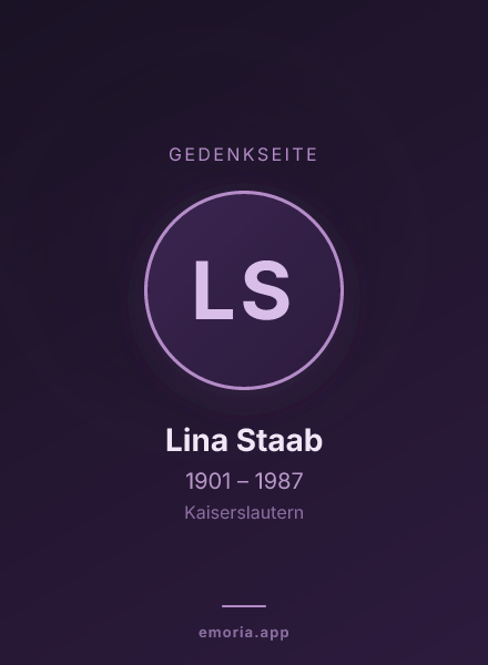 Gedenkportrait von Lina Staab