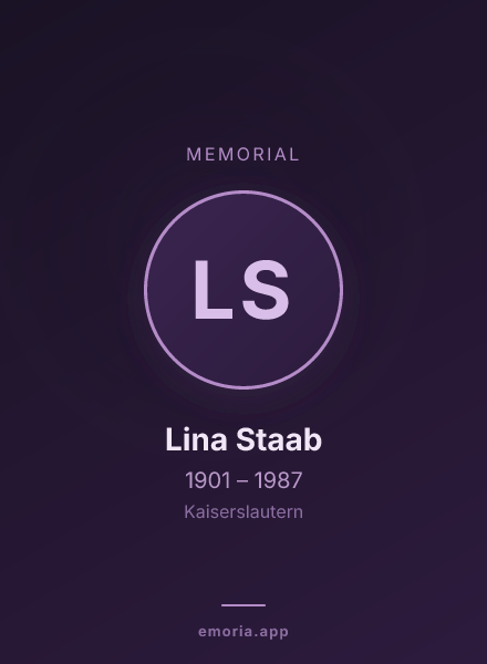 Memorial portrait of Lina Staab