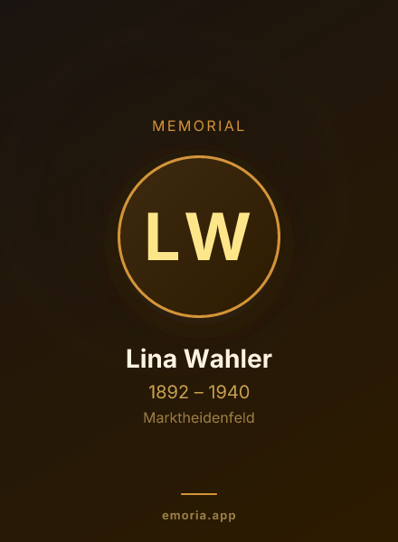 Memorial portrait of Lina Wahler