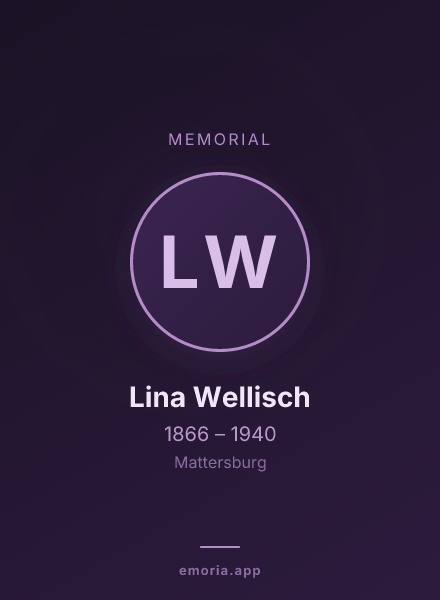 Memorial portrait of Lina Wellisch