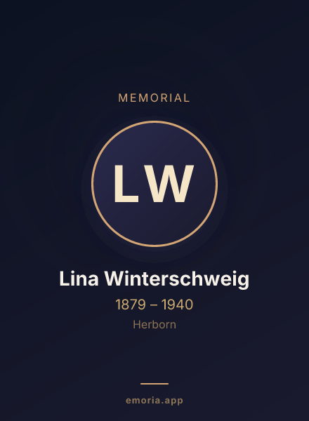 Memorial portrait of Lina Winterschweig