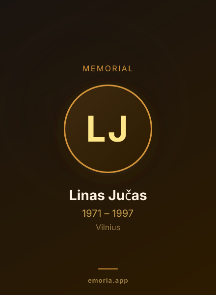 Memorial portrait of Linas Jučas