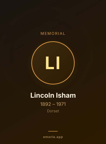 Memorial portrait of Lincoln Isham