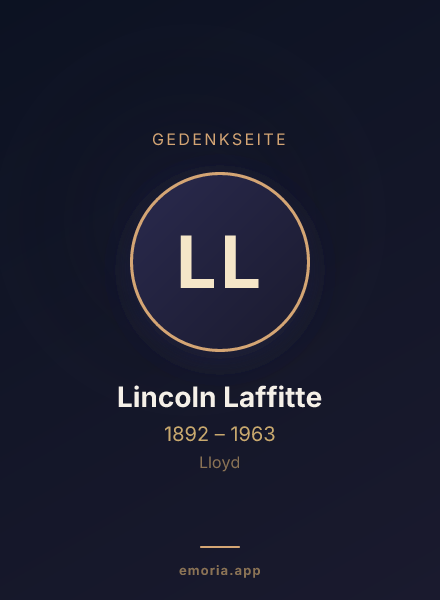 Gedenkportrait von Lincoln Laffitte