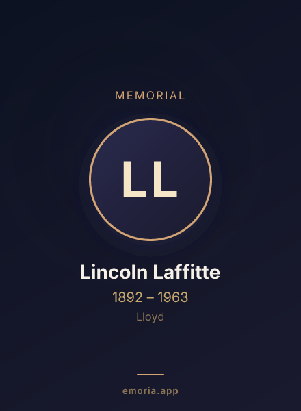 Memorial portrait of Lincoln Laffitte