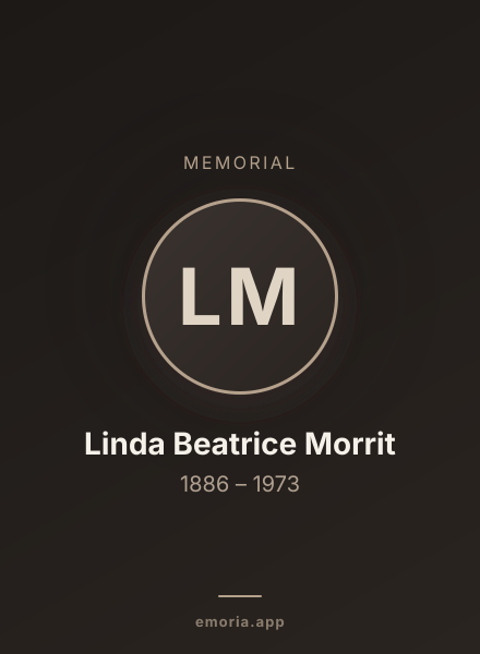 Memorial portrait of Linda Beatrice Morrit