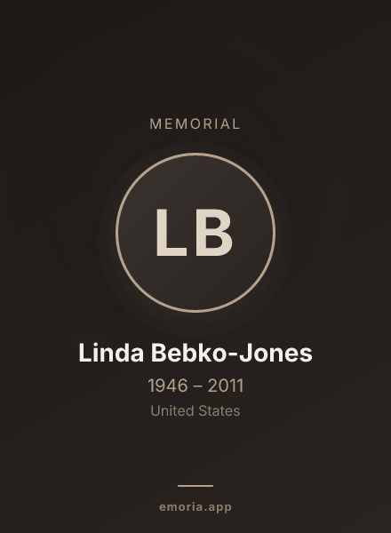 Memorial portrait of Linda Bebko-Jones