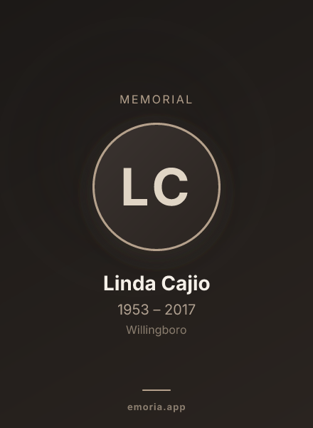 Memorial portrait of Linda Cajio