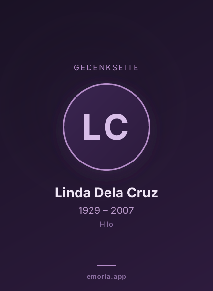 Gedenkportrait von Linda Dela Cruz