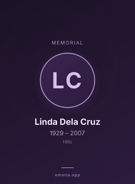 Memorial portrait of Linda Dela Cruz