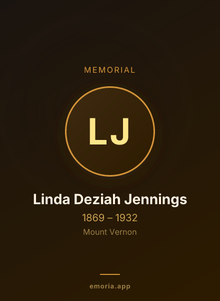 Memorial portrait of Linda Deziah Jennings