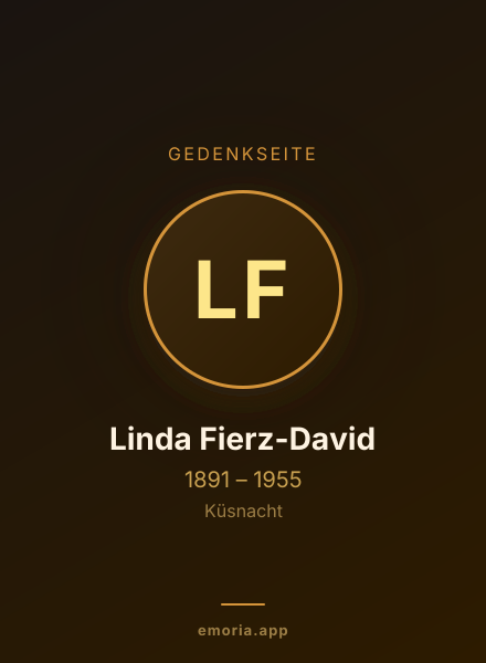 Gedenkportrait von Linda Fierz-David
