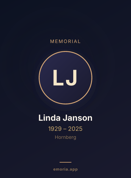 Memorial portrait of Linda Janson