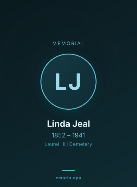 Memorial portrait of Linda Jeal