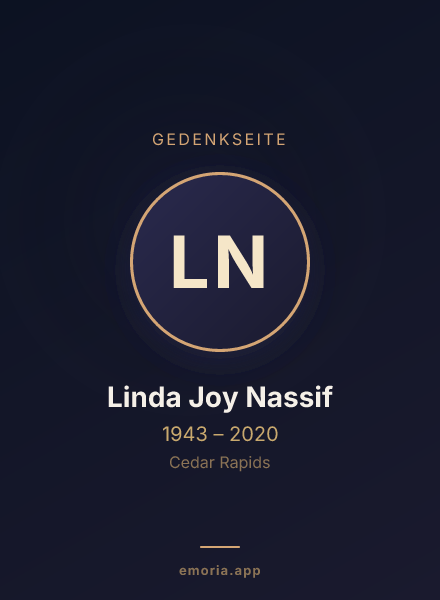 Gedenkportrait von Linda Joy Nassif