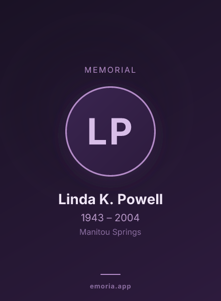 Memorial portrait of Linda K. Powell